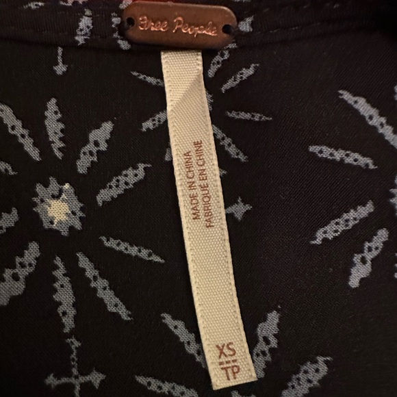 Free People Down By The Bay ~Size XS~ Long Sleeve Flowy Boho Tunic Peasant Dress - Picture 13 of 15